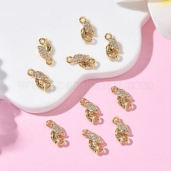 Breloques connecteurs en laiton Shegrace avec micro-pavé de zircone cubique transparente&nbsp;XGRQ3D518-509G