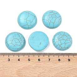 Fornituras artesanales teñidos de la piedra preciosa de la turquesa sintética planas cabuchones cúpula de espalda&nbsp;TURQ-S266-20mm-01