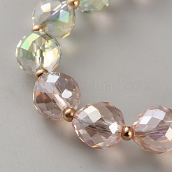 Браслеты-слайдеры из стеклянных бусин в форме капли&nbsp;BJEW-WH0011-76A