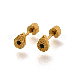 Серьги-гвоздики из нержавеющей стали 304 с ионным покрытием (IP) EJEW-A118-19G-01