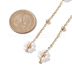 Цветочная цепочка ручной работы из акрила с имитацией жемчуга и бисером&nbsp;AJEW-JB01208-01