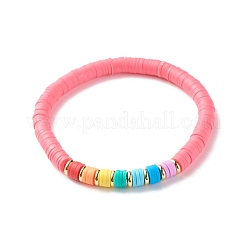Braccialetto elastico fatto a mano con perline heishi in argilla polimerica&nbsp;BJEW-JB07393