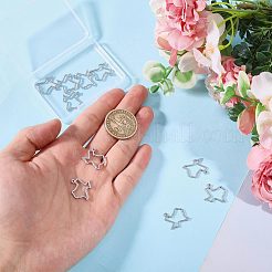 中空304ステンレススチールペンダント10個  テキサスマップチャーム  ステンレス鋼色  19x18.5x1.2mm  穴：1.5mm&nbsp;STAS-CO0001-03