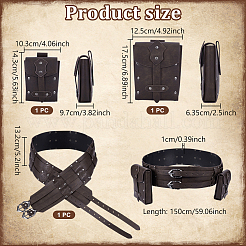 Ремни из искусственной кожи с 2 кошельком из искусственной кожи AJEW-NB0006-73