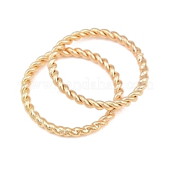 真鍮のはんだ付けされた閉じた丸カン  ツイストラウンド  24KGP本金メッキ  12x1.2mm  内径：10mm&nbsp;KK-K253-15E-03G