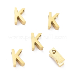 イオンプレーティング（IP）304ステンレススチールチャーム  アルファベット  ゴールドカラー  文字.k  8x5x3mm  穴：1.8mm&nbsp;STAS-K216-41K-G
