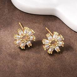 Boucles d'oreilles à tige en laiton&nbsp;EJEW-F400-01C-G
