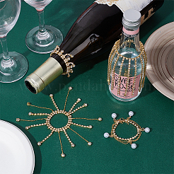 4 шт. подвески для бокалов вина из латуни и железа со стразами&nbsp;HJEW-OC00280