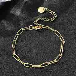 Браслеты-цепочки из латунных скрепок толщиной 3.5 мм&nbsp;BJEW-P358-01G