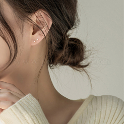 30 шт. 925 серебряные серьги-гвоздики с 1 шт. двухсторонней замшевой тканью для полировки серебра FIND-BBC0015-87