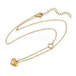 Collane con ciondolo a forma di cuore in acciaio inossidabile 304&nbsp;NJEW-H093-02G