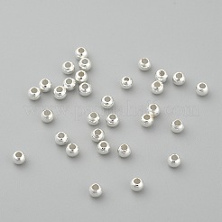 Perles d'espacement rondes en laiton plaquées sur crémaillère&nbsp;X1-KK-I601-3mm-S-RS