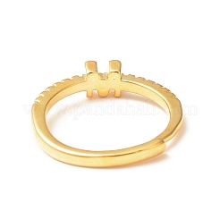 Прозрачное регулируемое кольцо с буквой из прозрачного циркония RJEW-C052-01G-M