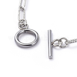 Не тускнеющие текстурированные цепочки-скрепки из нержавеющей стали 304 NJEW-JN02742