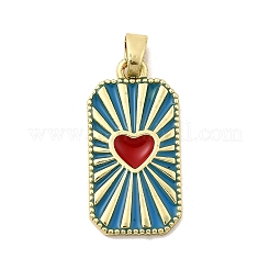 Подвески из латуни в форме прямоугольника и сердца KK-C134-36G