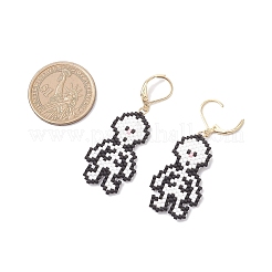 Серьги-скелетоны с бусинами miyuki delica EJEW-MZ00580