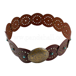 Ремни-цепочки в стиле вестерн-ретро из искусственной кожи и смолы с имитацией драгоценных камней и пряжками из сплава AJEW-WH20064-21