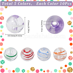 50шт 5 цвета прозрачные акриловые бусины MACR-SC0001-12