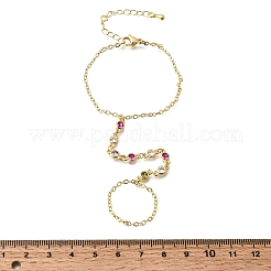 Messing-Armbänder mit Mikropflaster und Zirkonia&nbsp;BJEW-C156-01G