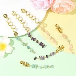 6 шт. 6 стиля заколок для волос с натуральным цветком амазонита&nbsp;OHAR-YW00002