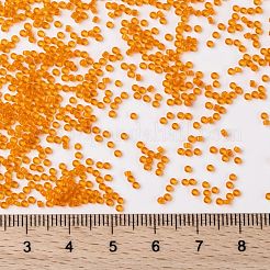 MIYUKIラウンドロカイユビーズ  日本製シードビーズ  （rr138)透明オレンジ  15/0  1.5mm  穴：0.7mm  約5555PCS /ボトル  10 G /ボトル&nbsp;SEED-JP0010-RR0138