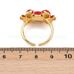Verstellbare Manschettenringe aus Messing und Emaille&nbsp;LS-RJEW-C145-02B-G