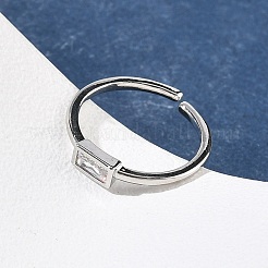 Прямоугольные латунные манжеты со стеклом для женщин RJEW-Z111-05P-07