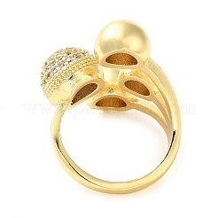 Латунные микро проложить манжеты кольца кубического циркония RJEW-P102-01G