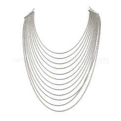 Многослойные цепочки из нержавеющей стали 304 для женщин.&nbsp;NJEW-G194-02P