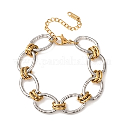 Bracelets à maillons bicolores en acier inoxydable 304 pour femmes&nbsp;SA-CBA7B26-05GP-02