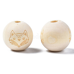 Perles européennes en bois naturel non fini&nbsp;WOOD-S045-153