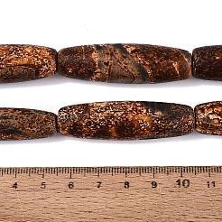 天然樹皮瑪瑙ビーズの連  バレル  49~56x12~15mm  穴：2~3mm  約7個/連  13.98~14.57インチ（35.5~37cm）&nbsp;G-Q606-81