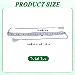 1 шт. хлопковые и льняные цветочные кружевные пояса с кисточками для талии и живота&nbsp;AJEW-GF0012-32A