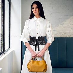 Широкие эластичные корсетные ремни из полиэстера с бантом AJEW-WH0248-31B