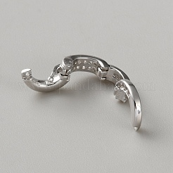 925 fermoir torsadé en argent sterling serti de micro-pavés de zirconiums cubiques transparents&nbsp;STER-WH0008-81D-P