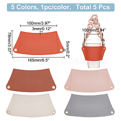 5個 5色 PUレザー 耐熱性 再利用可能 カップスリーブ  アクリルグロメット付き  ミックスカラー  165x78x3mm  穴：5mm  1pc /カラー&nbsp;AJEW-WR0001-58B