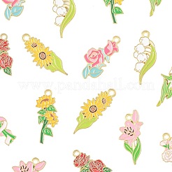 16 Stück 8 Arten Legierung Emaille Anhänger&nbsp;ENAM-FS0003-93