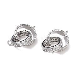 Breloque connecteur en laiton micro-pavé de zircone cubique transparente&nbsp;CU-CBA3371-11P