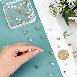 60 шт. двухцветные долговечные полые латунные бусины с покрытием&nbsp;KK-PH0003-24