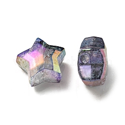 UVメッキ透明クラックルアクリルビーズ  グラデーションカラー  スター  スレートグレイ  20x21.5x13mm  穴：3mm&nbsp;OACR-P010-09A