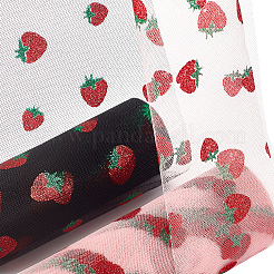 2 рулон 2-х цветного блестящего клубничного тюля с блестками из полиэстера в рулонах DIY-BC0002-80