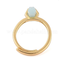 Двухконечная шестиугольная призма натуральный цветок амазонитрегулируемые кольца для женщин&nbsp;RJEW-G327-01G-09