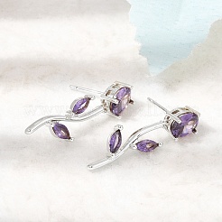 Boucles d'oreilles en laiton avec zircone cubique de micro pave&nbsp;KK-CBA8324-20P