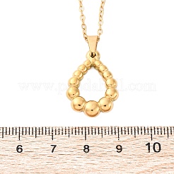 Ожерелья с подвеской в форме капли из нержавеющей стали 304 NJEW-H059-28G