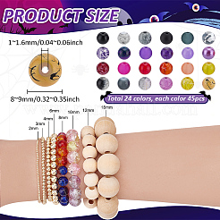 1080 шт. 24 вида смешанных стеклянных бусин GLAD-PH0001-10