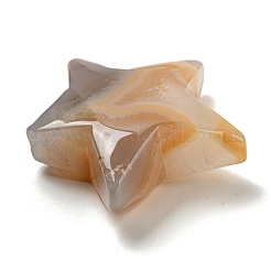 Резные фигурки целебных звезд из натурального агата с цветком вишни PW-WG47898-01