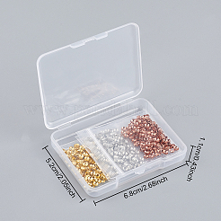 真鍮小さなビーズコーン  花弁のない  ミックスカラー  3x0.8mm  穴：1mm  900個/箱&nbsp;KK-FH0001-78