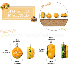 20шт 2 стиля непрозрачные подвески из смолы&nbsp;RESI-YW0003-40