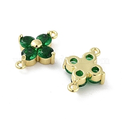 Crémaillère placage laiton pavé zircone cubique connecteur breloques&nbsp;KK-H474-20G-01