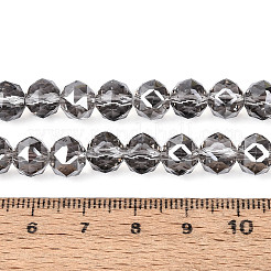 Гальваническое покрытие прозрачных круглых стеклянных бусин в нитях&nbsp;EGLA-T029-8mm-12T-03